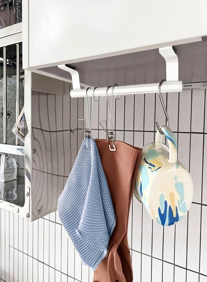 ARKLOID 2 Pack 9 Inch White Stainless Steel Towel Holder,Over Cabinet Door Bar - Image 5
